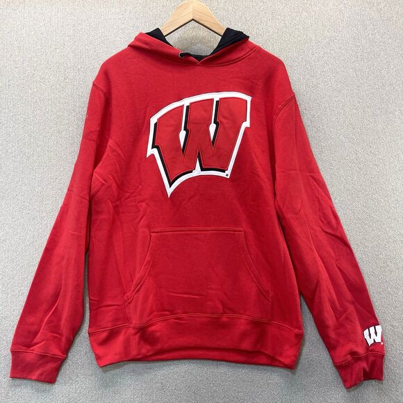 University Of Wisconsin Badgers Hoodie Pullover Men's Medium UW Madison - Picture 1 of 13